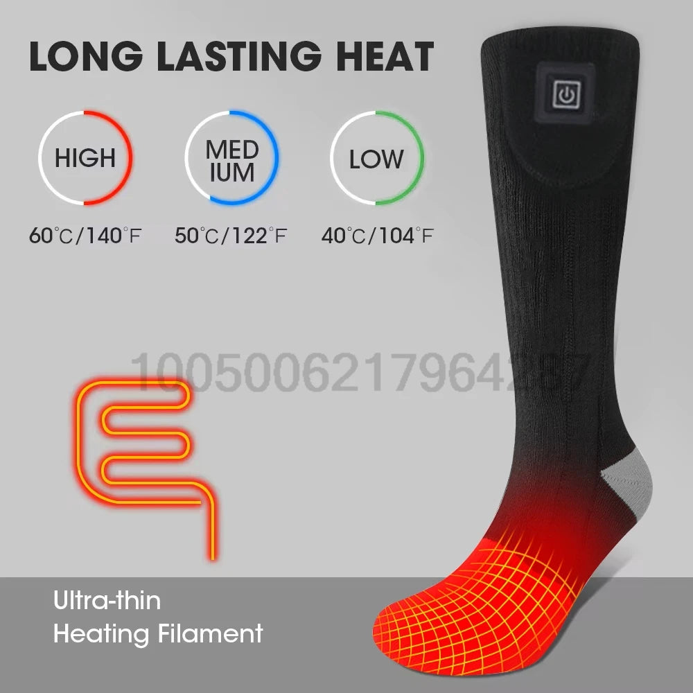 Heated Winter Socks// Warm Snowmobile Skiing// Heated Socks With Battery Case Outdoor Sport - GilloServ