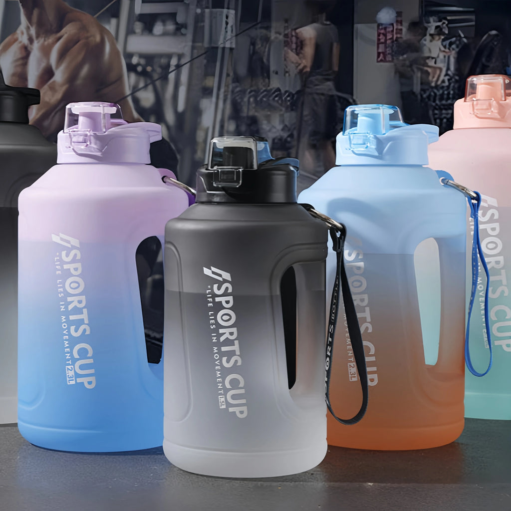 1500ml//2300ml Large Capacity Fitness Portable Scale Gradient Kettle - GilloServ