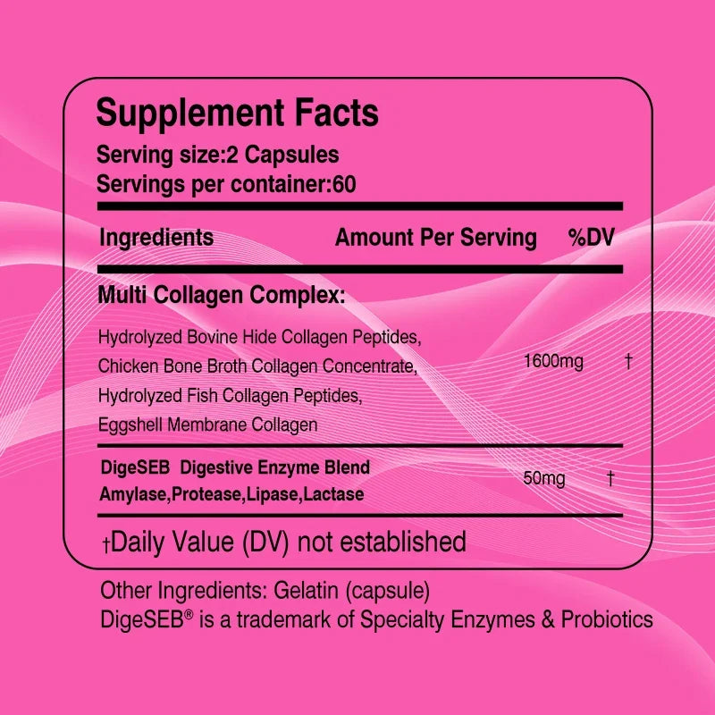 Collagen Complex Capsules - Brighten Skin Tone and Help Joint and Cardiovascular, Skin, Hair, Nails & Digestive Health - GilloServ