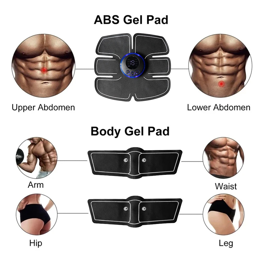 EMS Abdominal Muscle Stimulator Fitness ABS Arm Training Patches Muscle Exercise Wireless Weight Loss Men Women Home Gym Workout - GilloServ