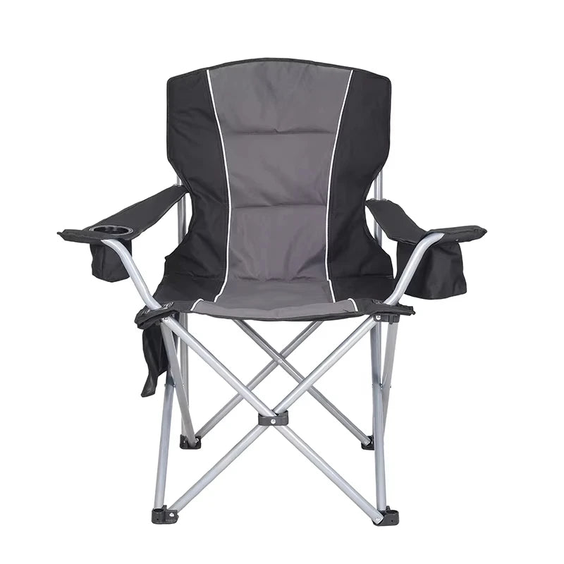 High Quality Portable Outdoor Cotton Beach Chair With Cup Hold on and Side Storage Bag Foldable Camping Chair - GilloServ