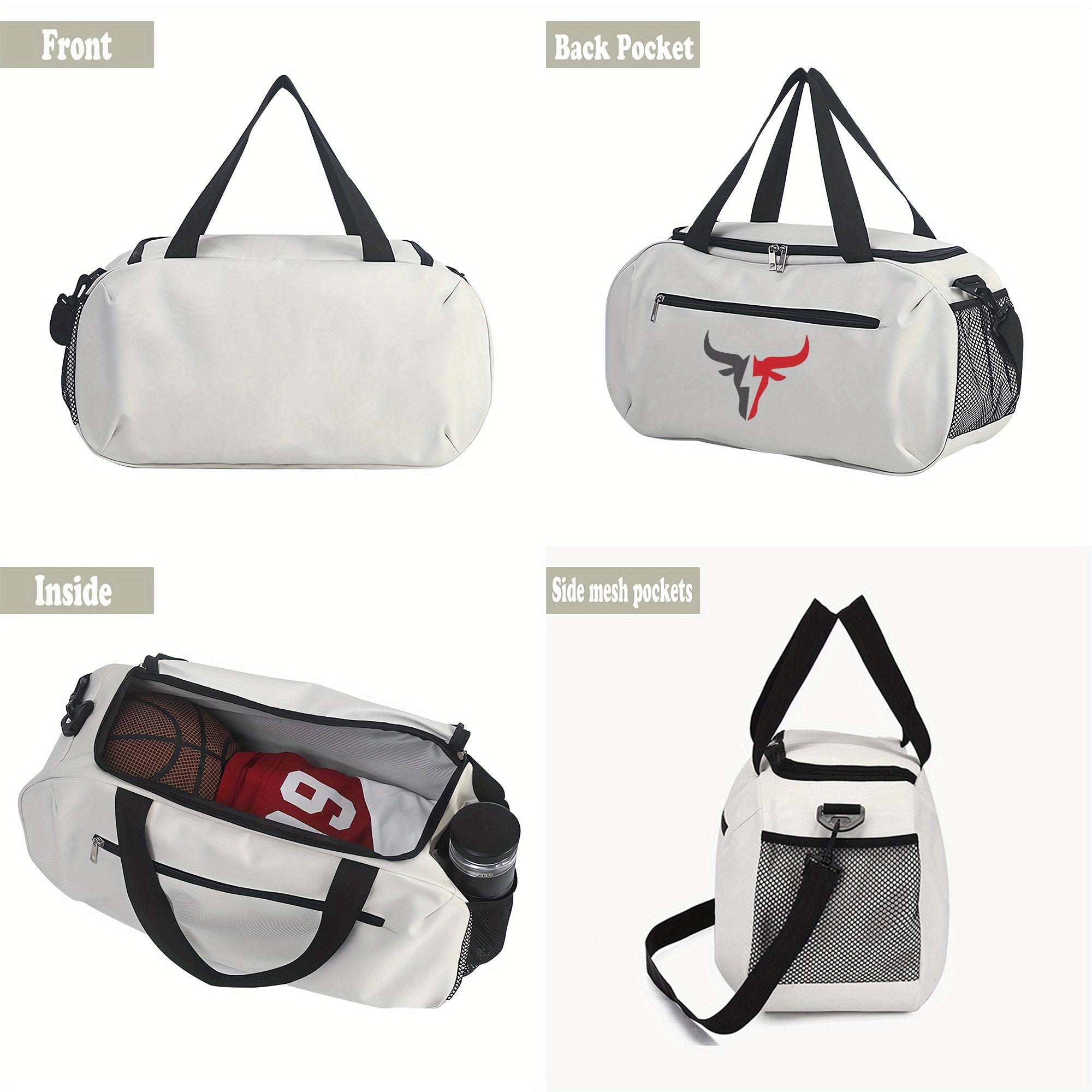 Oxford Duffel Bag Bull Logo Travel Gym - GilloServ