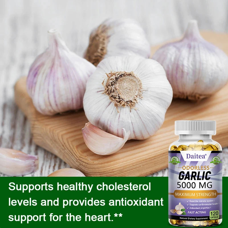 Garlic Extract Capsules 5000mg, Promotes// Immunity, Heart//Skin//Cardiovascular Health, Antioxidant - GilloServ