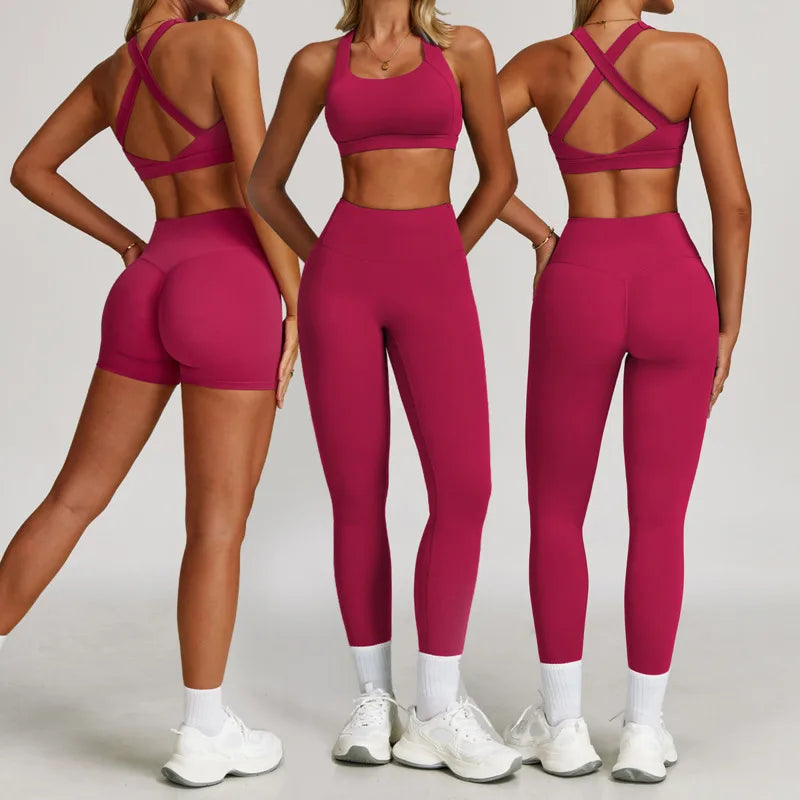 Yoga Set 2 PCS Women Tracksuits Workout Sportswear Gym Fitness - GilloServ