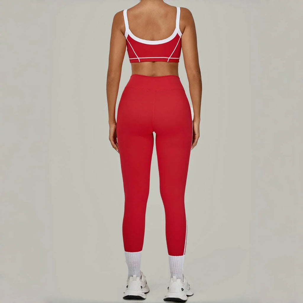 Yoga Suit Sports Fitness High Waist Peach// Hip Tight  Clothes Gym Leggings Set - GilloServ