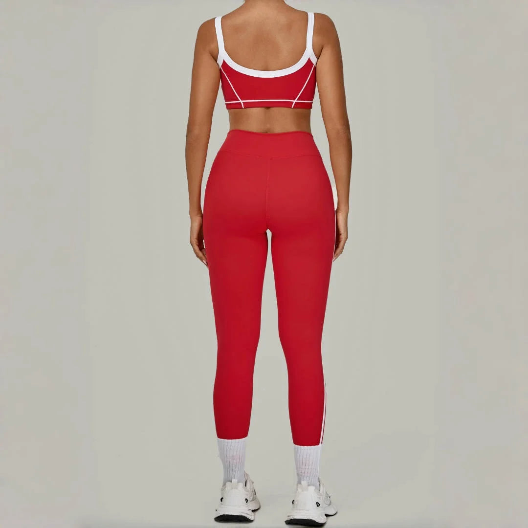 Yoga Suit Sports Fitness High Waist Peach// Hip Tight  Clothes Gym Leggings Set - GilloServ