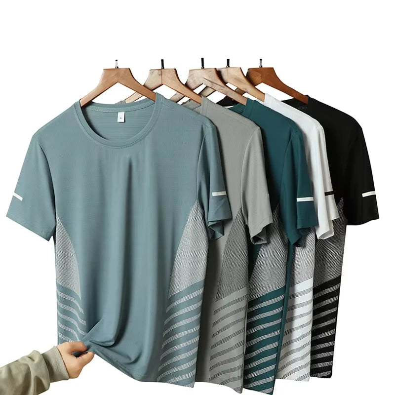 Running T-shirt Men Summer Ice Silk Thin Top