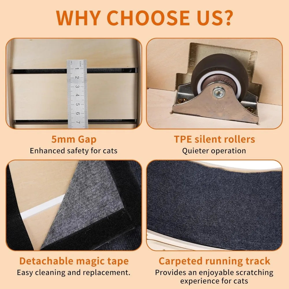 Large Cat Exercise Wheel 40 Inch Treadmill Exerciser for Indoor Cats - GilloServ