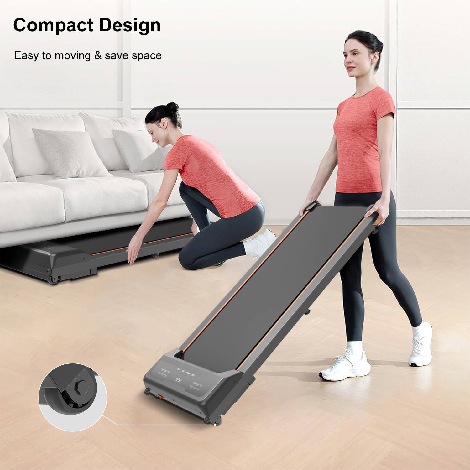 Walking Pad Under Desk Treadmill LED Display And Remote Control Portable Treadmill - GilloServ