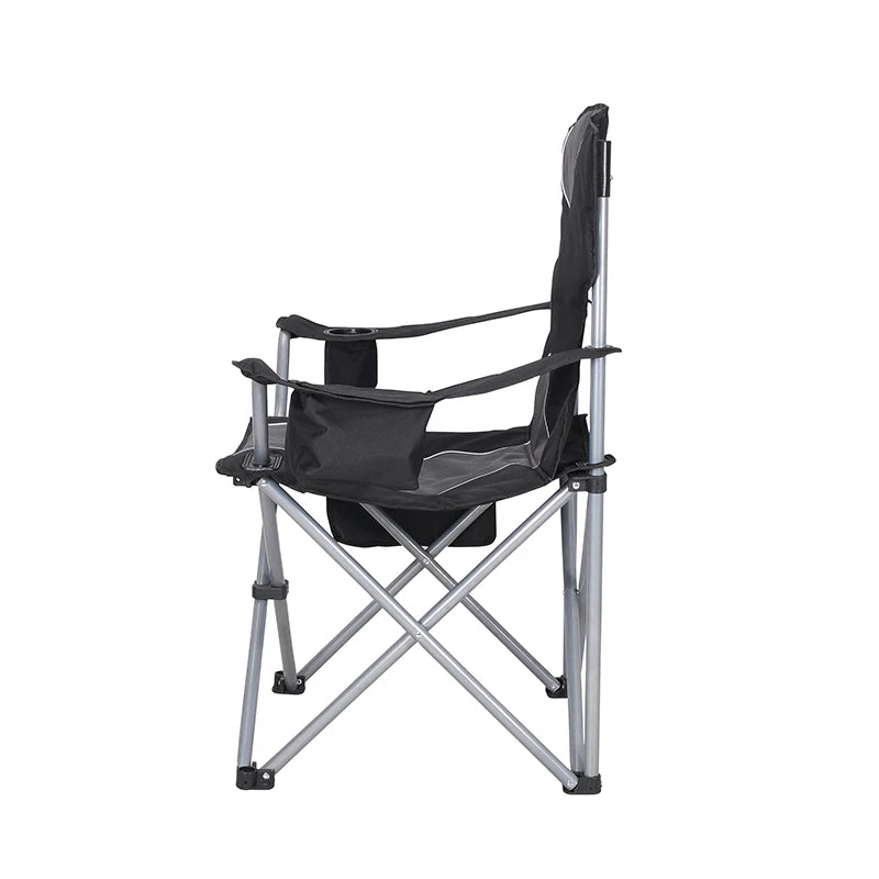 High Quality Portable Outdoor Cotton Beach Chair With Cup Hold on and Side Storage Bag Foldable Camping Chair - GilloServ