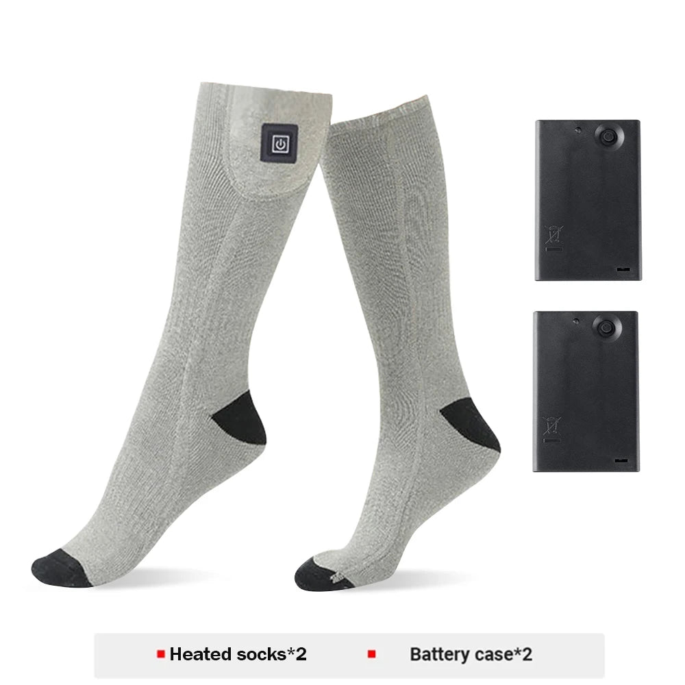 Heated Winter Socks// Warm Snowmobile Skiing// Heated Socks With Battery Case Outdoor Sport - GilloServ