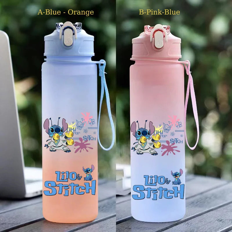 750ML Stitch Straw Water Bottle Eco-Friendly Plastic Water Cup - GilloServ