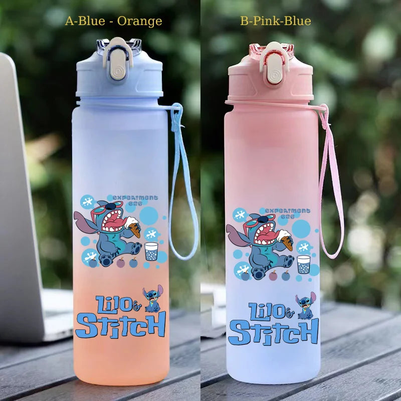 750ML Stitch Straw Water Bottle Eco-Friendly Plastic Water Cup - GilloServ