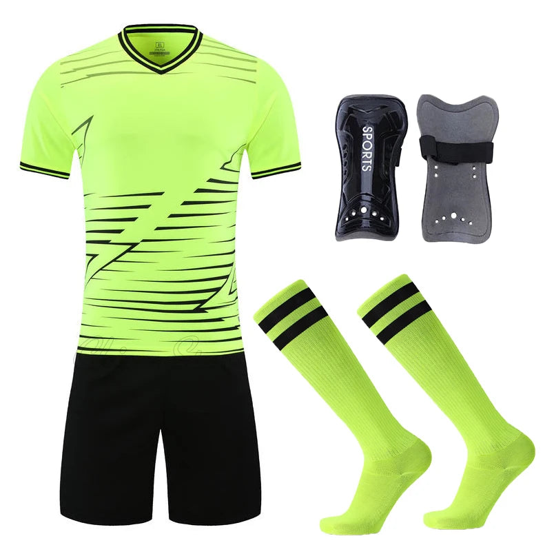 Football Jerseys Kits/Socks/Shin Pads Soccer Uniforms/Adult/Kid Suits