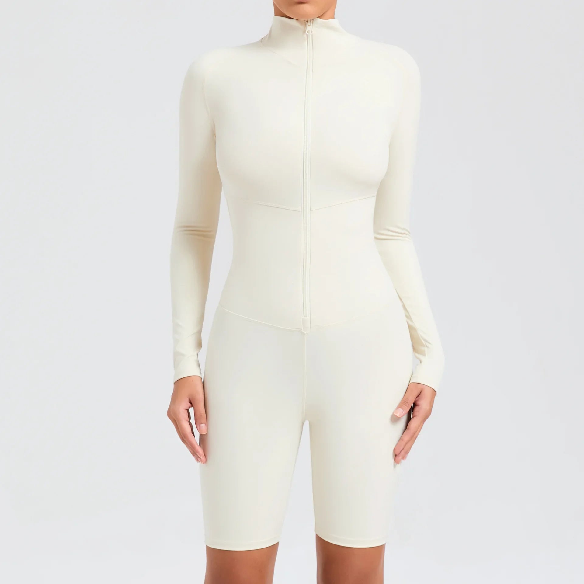 Women Zip-Up Yoga Bodysuit High Waist Athletic Unitard Workout - GilloServ