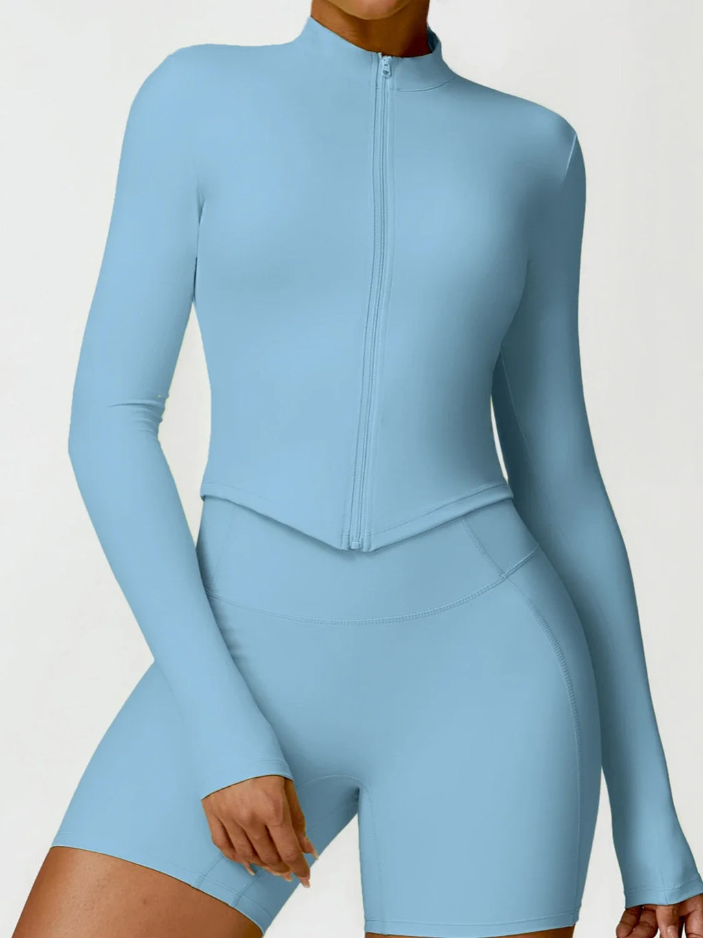 Yoga Coat Top Solid Color Women's Sports Wear Long Sleeve Thickened Warm Half High Collar Zipper Fitness Wear Gym 2025 New - GilloServ