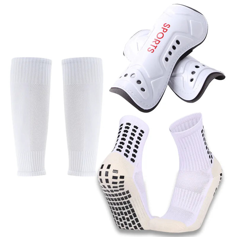 3 Pieces Set Anti Slip Grips Socks and Shin Guard & Sleeve Set - GilloServ