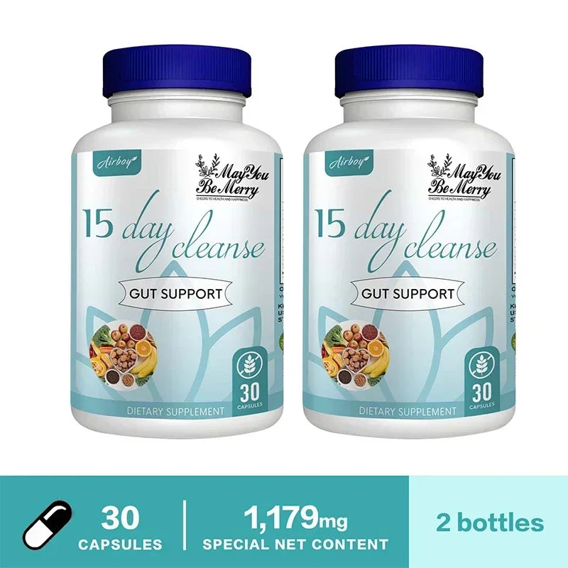 Gut and Colon Cleanse & Detox for Weight Loss-15 Day Quick Cleanser - Capsules Supplement to Flush Toxins&Boost Energy for Adult - GilloServ