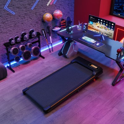 Folding Under Desk Walking Pad Treadmill With Adjustable Incline, 1-6 Km H Low Noise For Home  Office, LED Display, Magnetic Remote Control, Transport Wheels  Plug, Black. - GilloServ