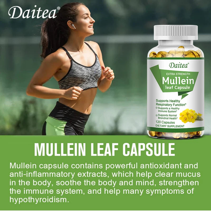 Mullein Leaf Extract Capsules, Helps Cleanse and Detoxify The Lungs, Supports Respiratory Health, - GilloServ