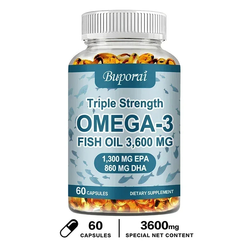 Omega 3 Fish Oil - Promotes Overall Health, Supports Energy, Relieve Fatigue, Improve Memory, Support Joints, Immune System - GilloServ