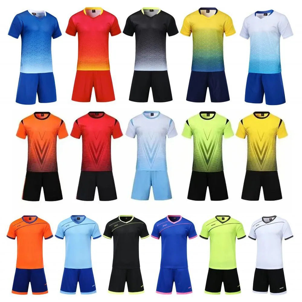 Adult Kids Football Jersey Men Soccer Uniform Kit Sports - GilloServ