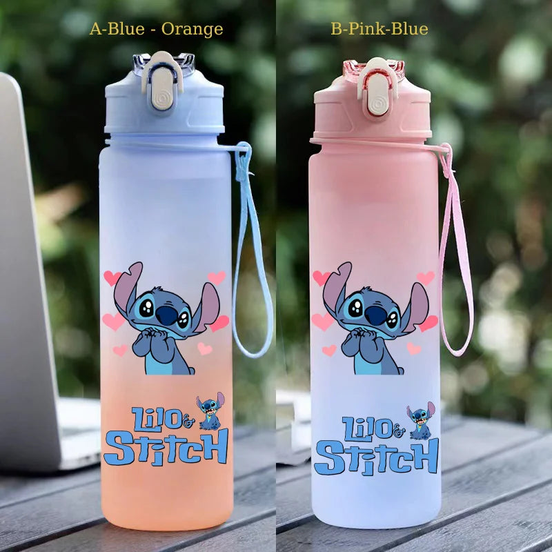750ML Stitch Straw Water Bottle Eco-Friendly Plastic Water Cup - GilloServ