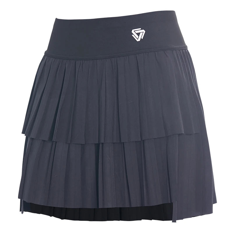Women High Waist Double Layer Pleated Skirt Sports Golf Tennis Skirts - GilloServ