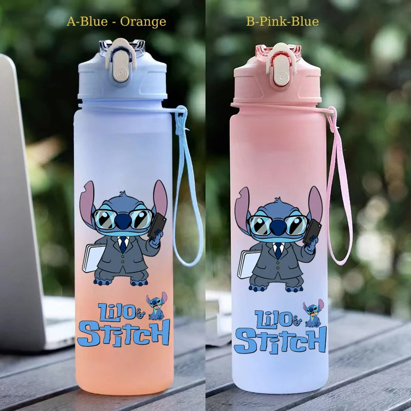 750ML Stitch Straw Water Bottle Eco-Friendly Plastic Water Cup - GilloServ