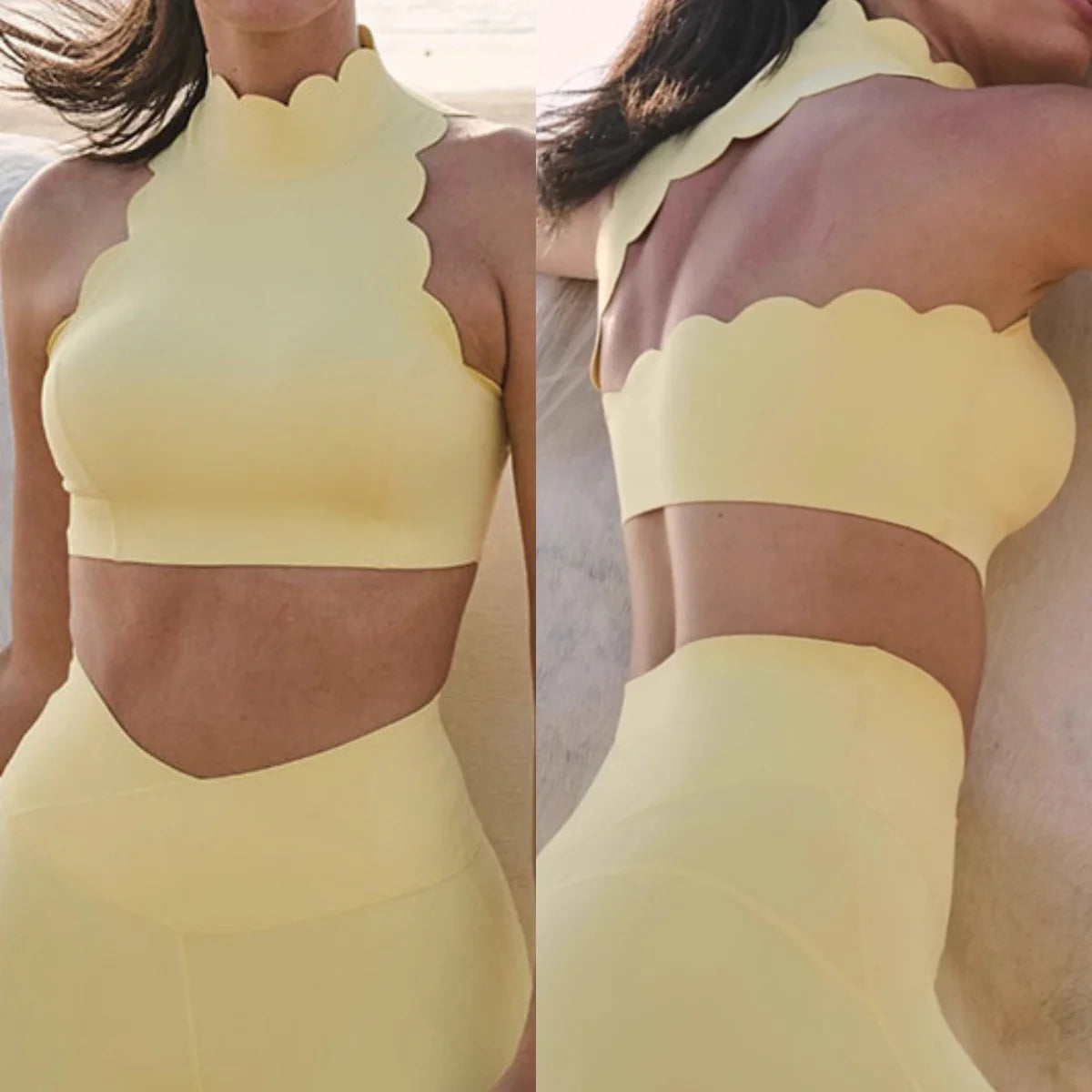 Women's Hollow-out Lace Tight Top With Chest Pad Nude Feel