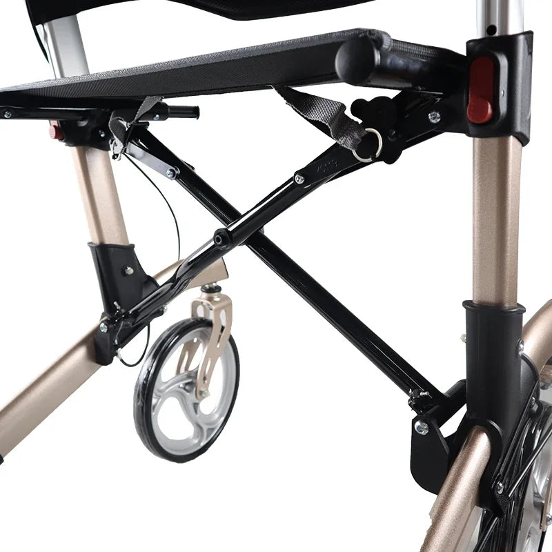 Wholesale Easy Folding Senior Walker with Padded Backrest, Lightweight Mobility Walking Aid for Adult Elderly - GilloServ