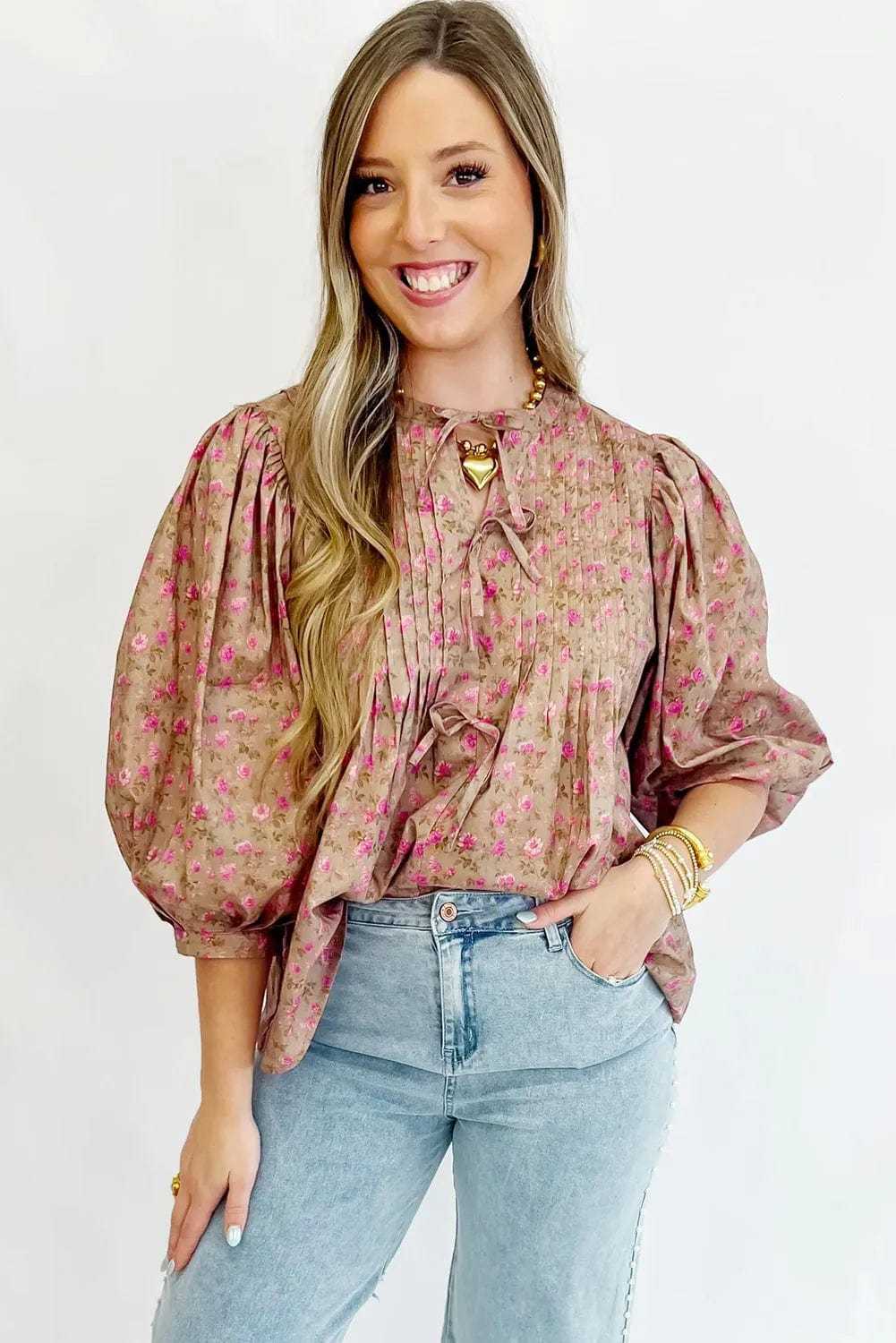 Floral Half Sleeve Blouse Top
