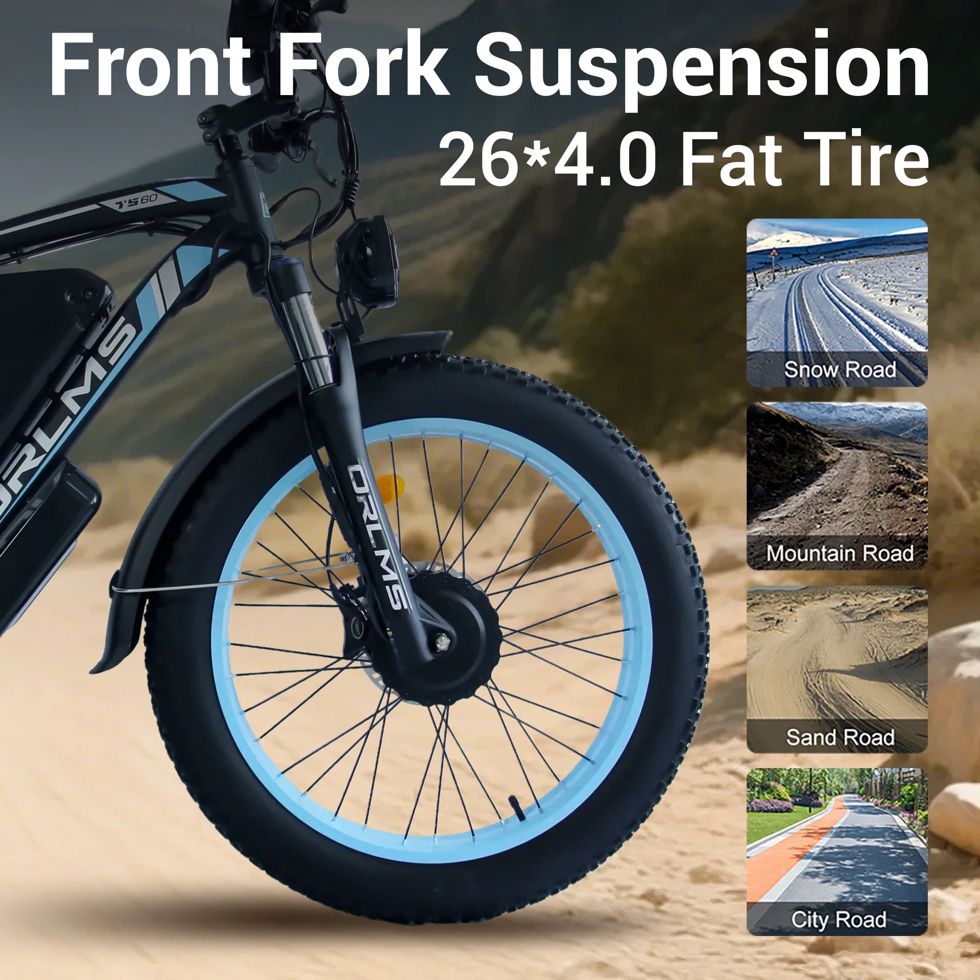 TS60 Electric Bicycle 1000W*2// 60V//25AH Battery A dult E-Bike Hydraulic Disc Brakes - GilloServ