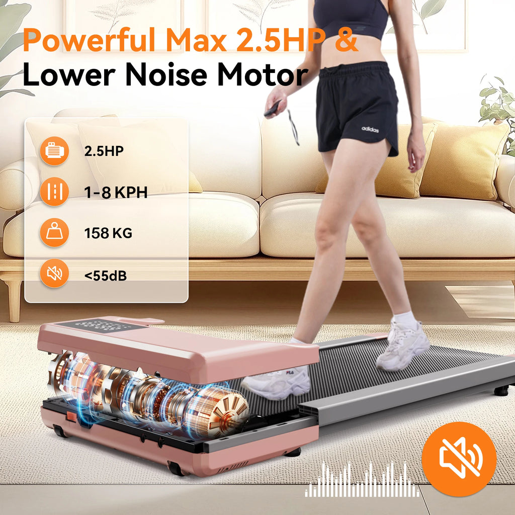 Smart Under Desk Treadmill for Home Office,Treadmill with APP&Remote Control, LCD Screen, Quiet Walking Jogging Exercise Machine - GilloServ