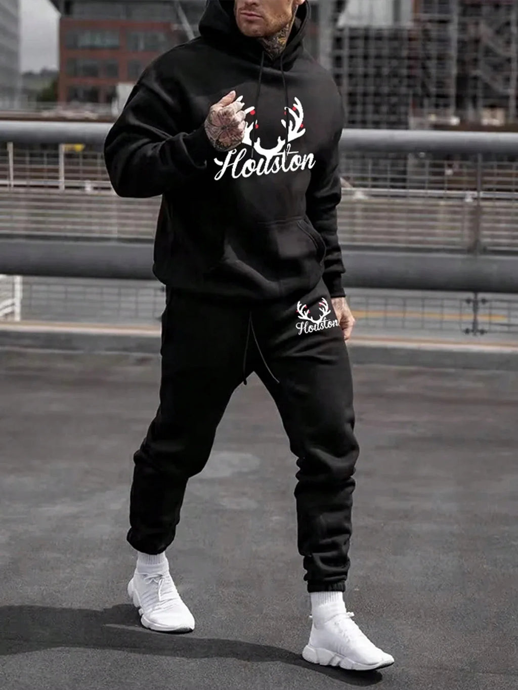 Tracksuit Sets Men's Casual Fleece Warm Hoodies Pants 2PCS Mens Long Sleeve Sport Suit Male Pullover Hoodies Sports Clothing - GilloServ