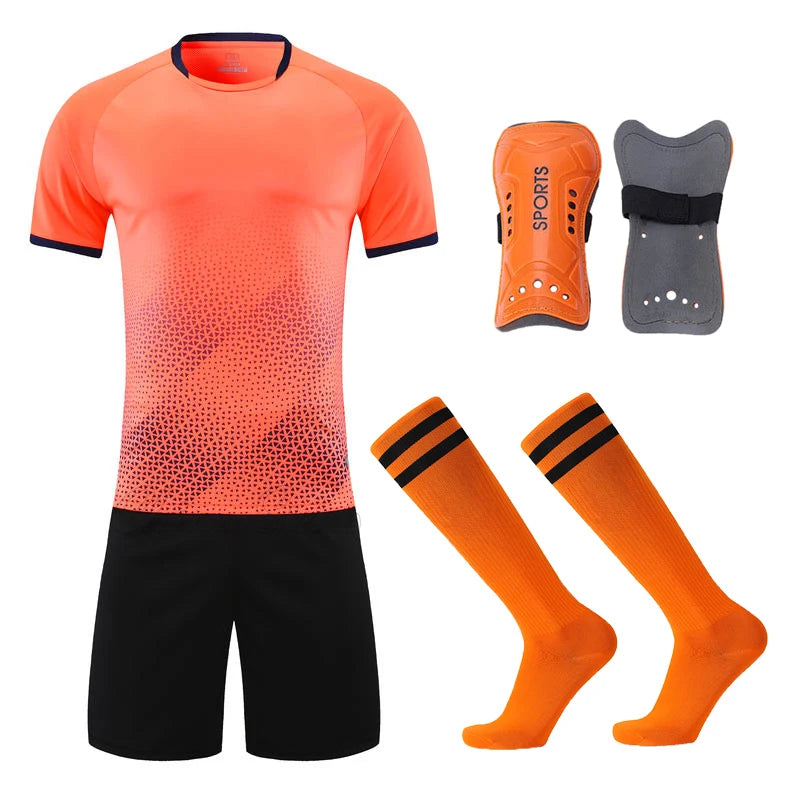 Football Jerseys Kits/Socks/Shin Pads Soccer Uniforms/Adult/Kid Suits