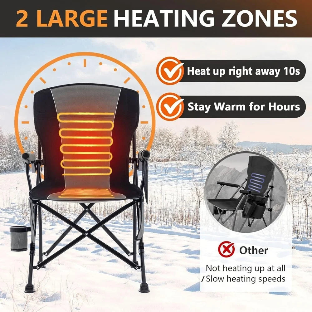 High Quality Outdoor Heated Folding Chairs Foldable Fishing Chair With Armchair Heatable Camping Chair - GilloServ