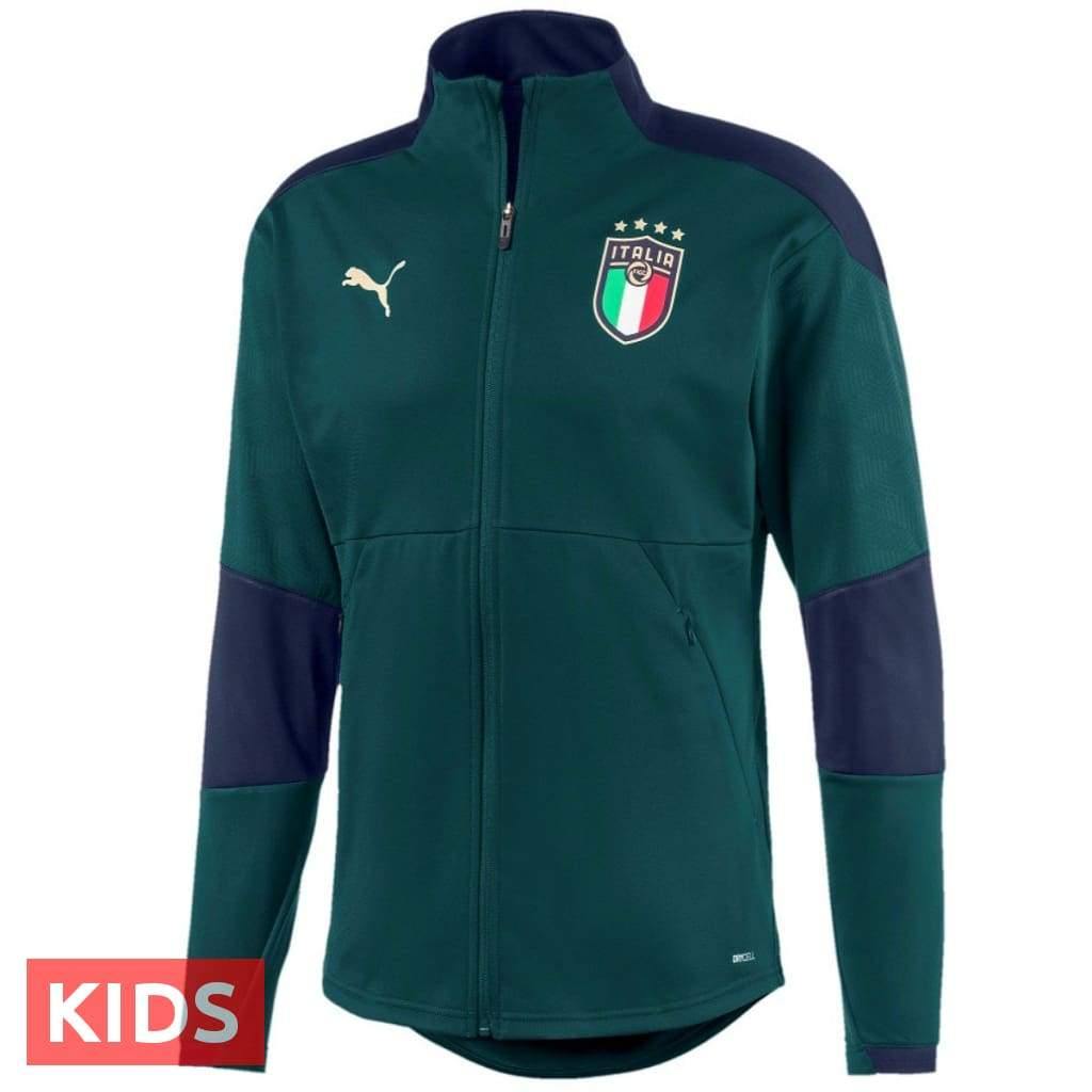 Kids - Italy national team green training Soccer Tracksuit