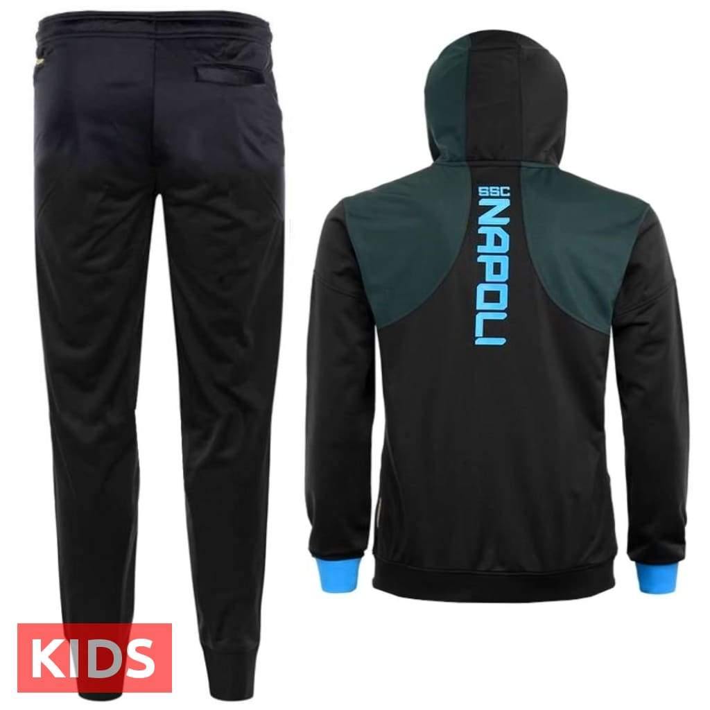 Kids - SSC Napoli dark blue hooded presentation soccer tracksuit