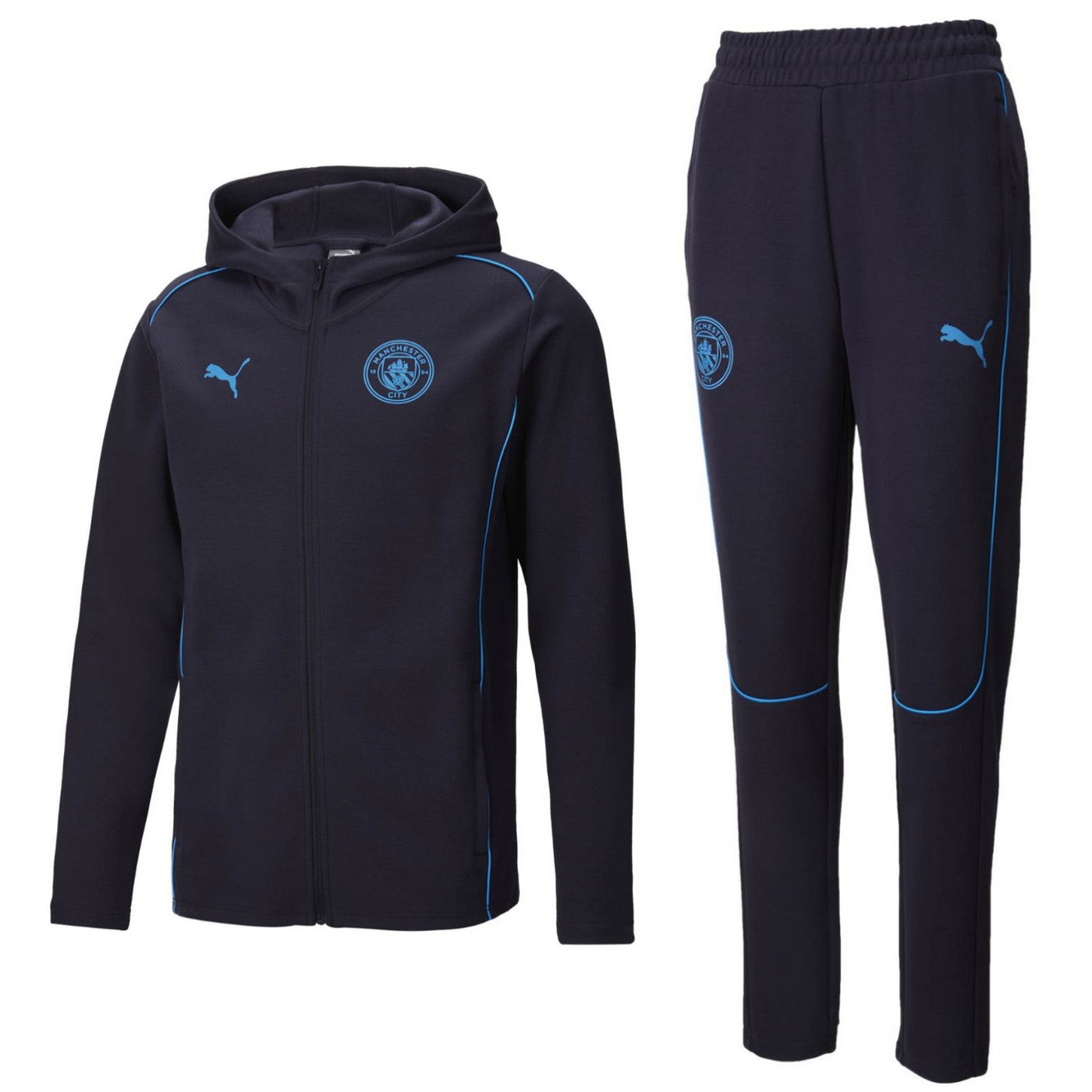 Manchester City navy Casual hooded presentation tracksuit