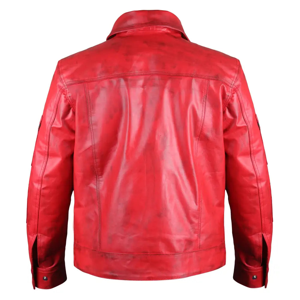 Men's Red Leather Winter Jacket-1