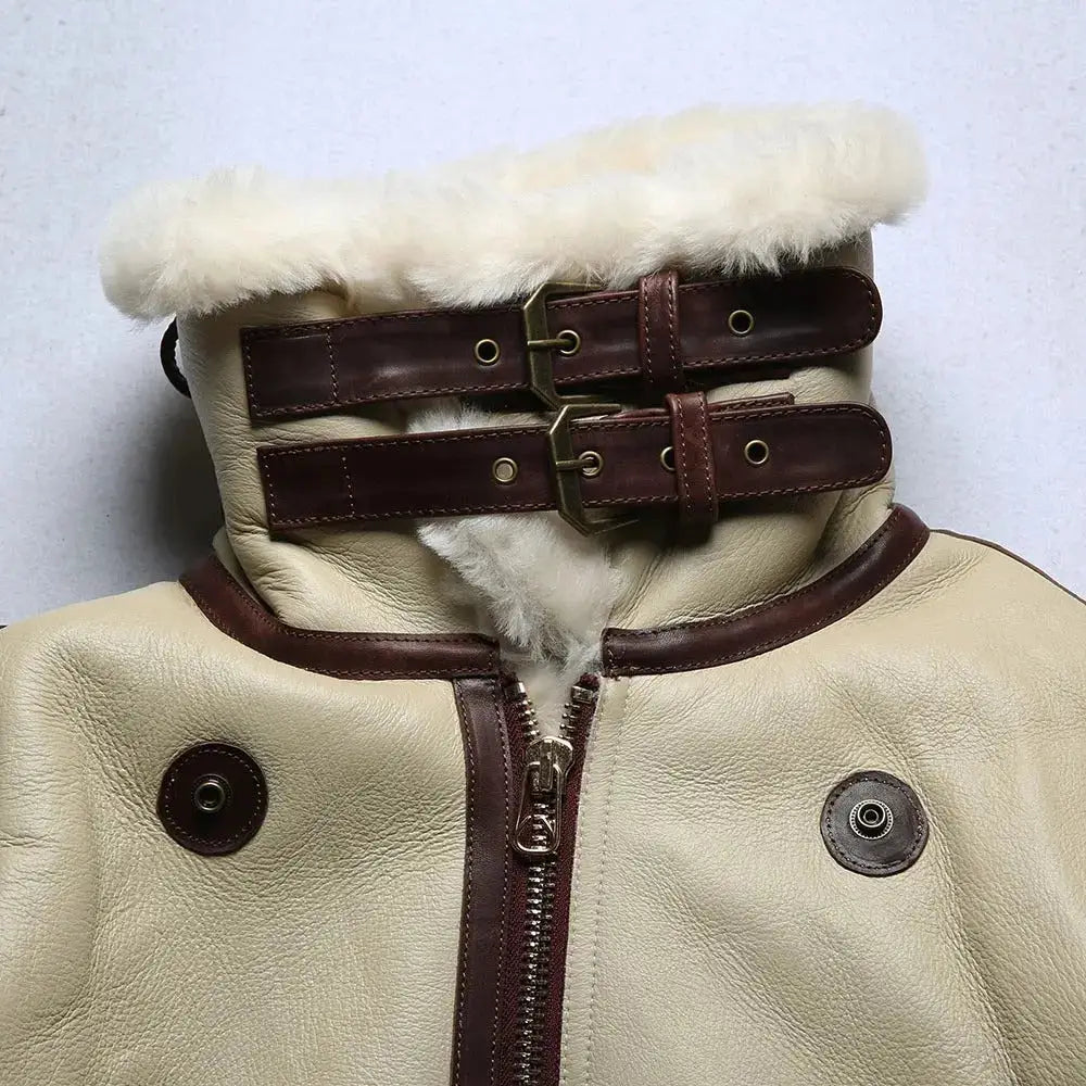 Mens Winter White Shearling Jacket-3