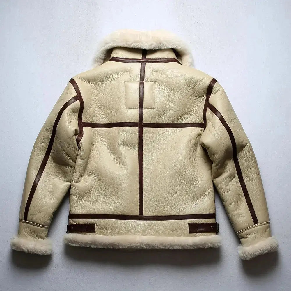 Mens Winter White Shearling Jacket-1