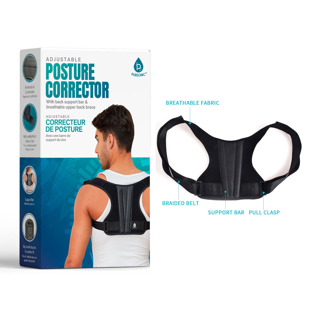 Adjustable Posture Corrector With Back Support Bar & Breathable Upper Back Brace - GilloServ