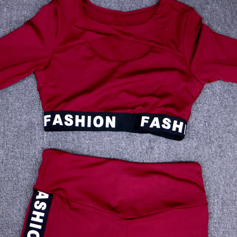 Women Fashion Letter Sport Leggings Bras Yoga Set Fitness - GilloServ