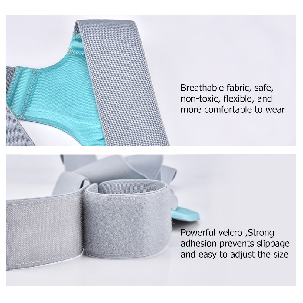 Silver Adjustable Back Posture Corrector Back Pain Relief Belt