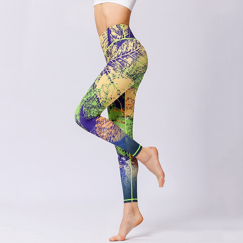 Women Yoga Pants Workout Leggings Fitness Sport Print Athletic Pants - GilloServ