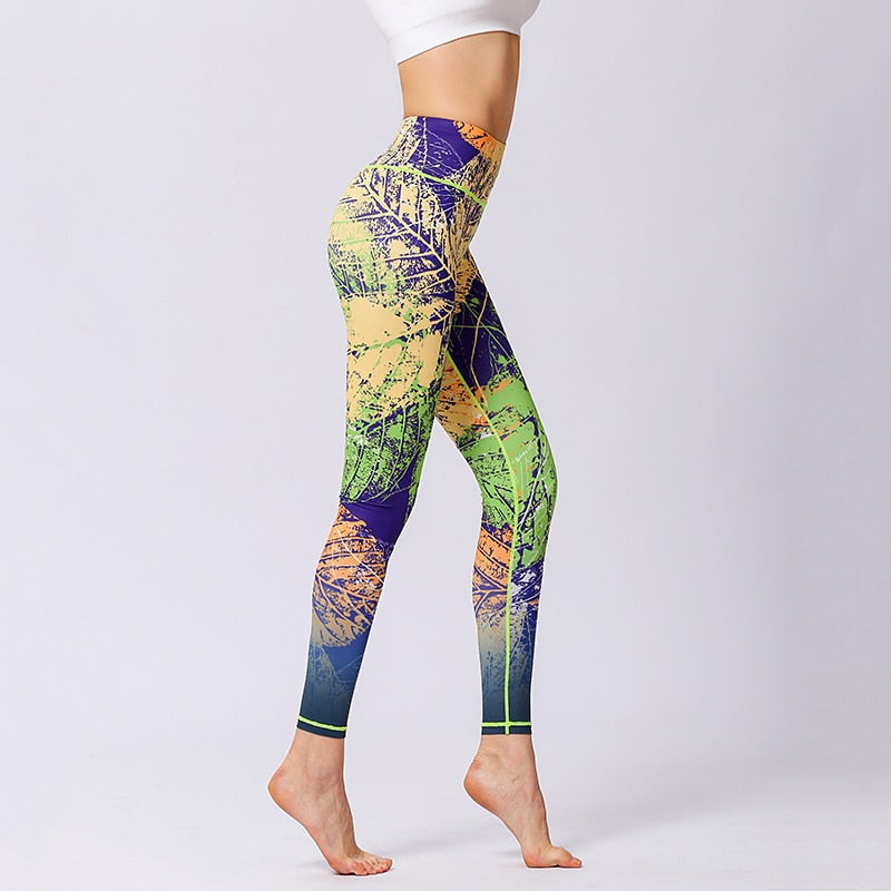 Women Yoga Pants Workout Leggings Fitness Sport Print Athletic Pants - GilloServ