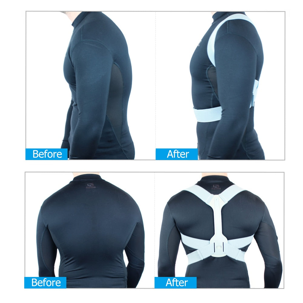 Silver Adjustable Back Posture Corrector Back Pain Relief Belt