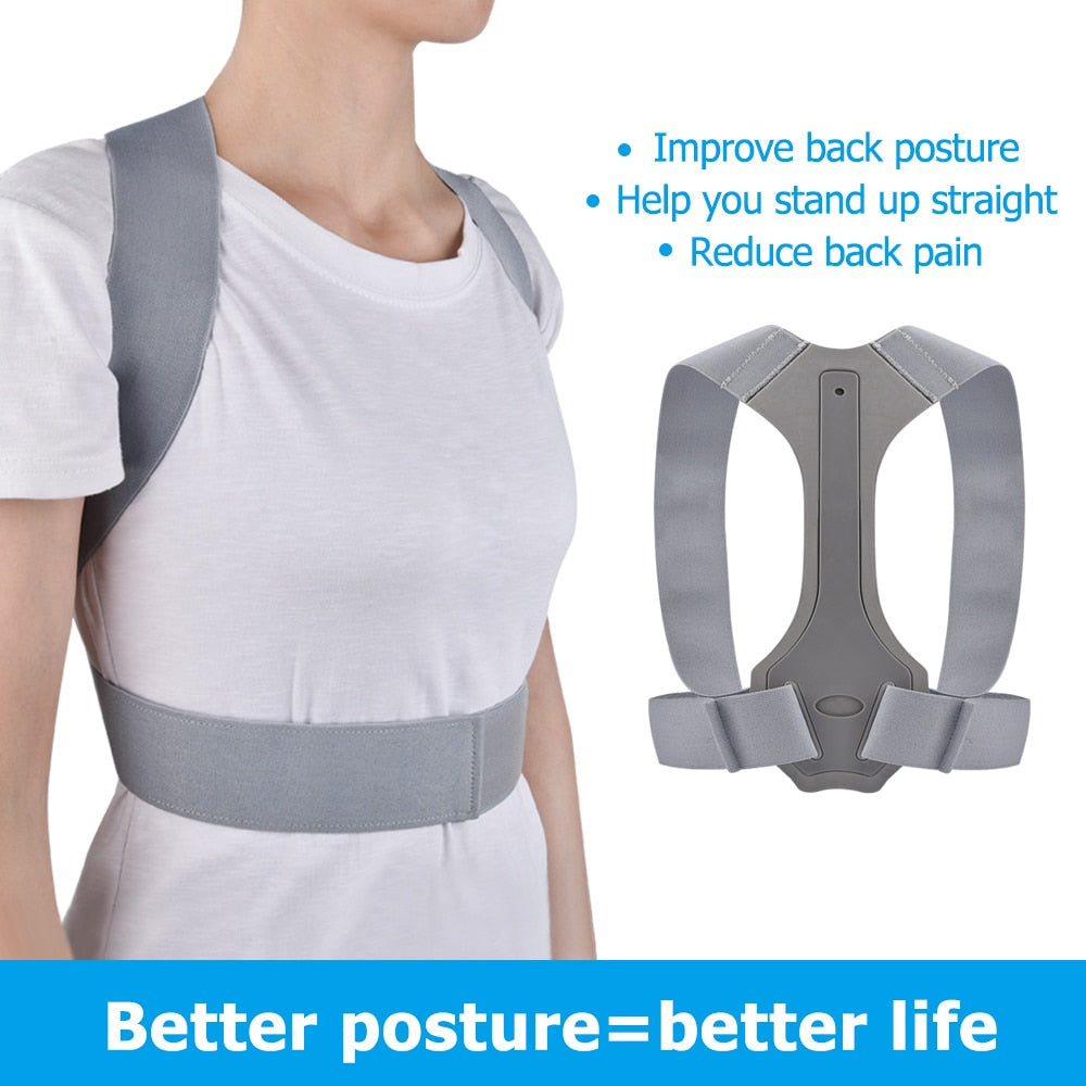 Silver Adjustable Back Posture Corrector Back Pain Relief Belt